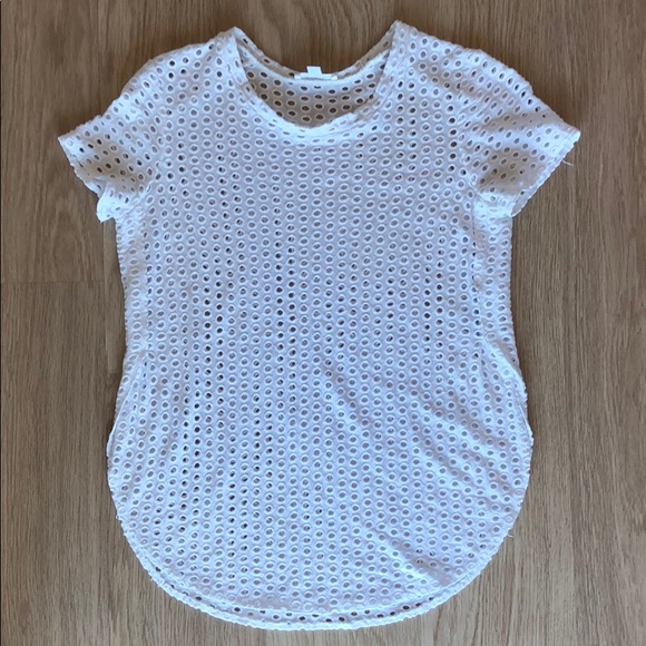 Aritzia Wilfred Capucine Eyelet T-shirt White - Picture 2 of 10